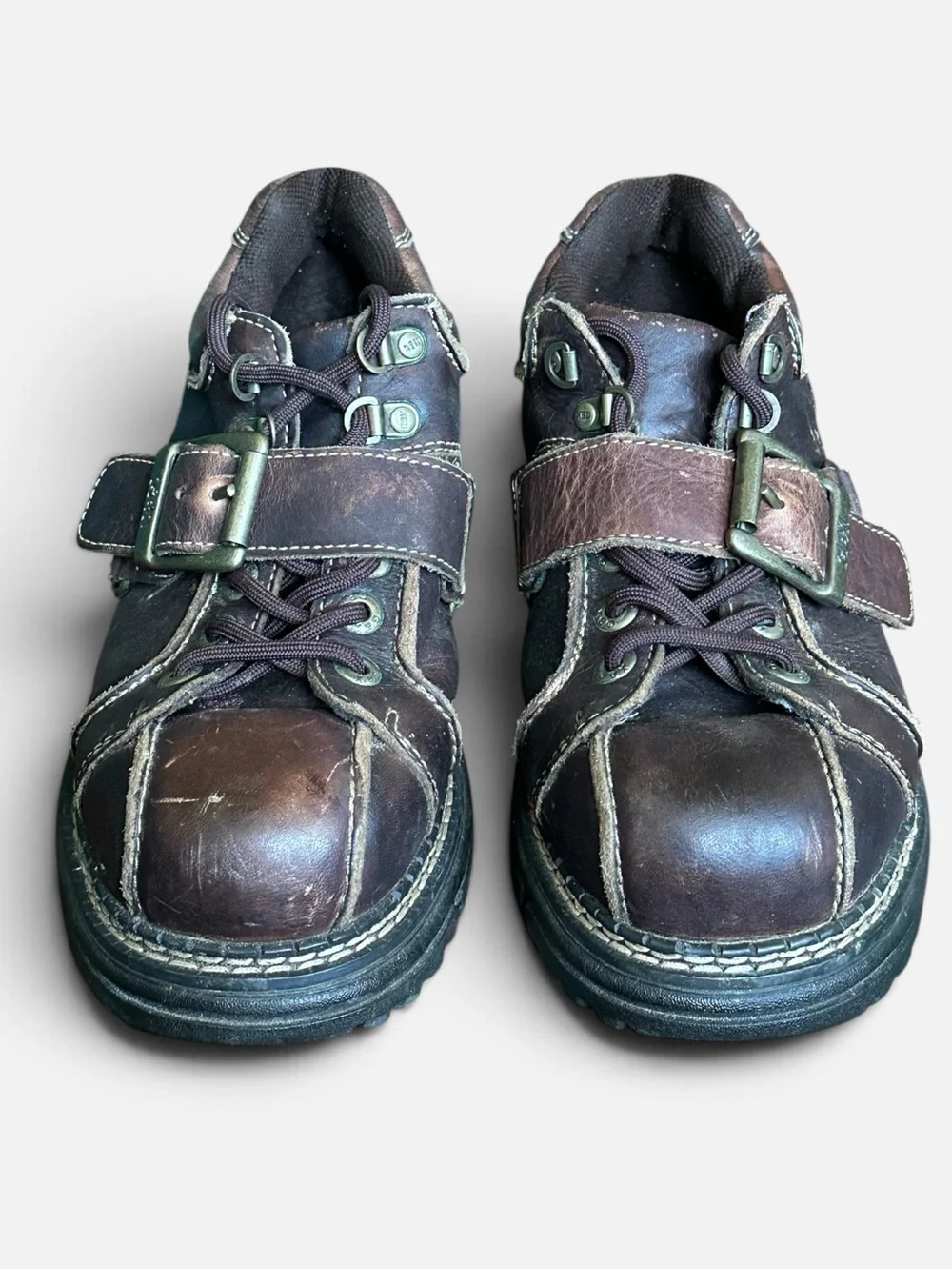 Vintage GBX Men’s Shoes Size 10 Chunky Oxford With Monk Strap Brown Leather 1990